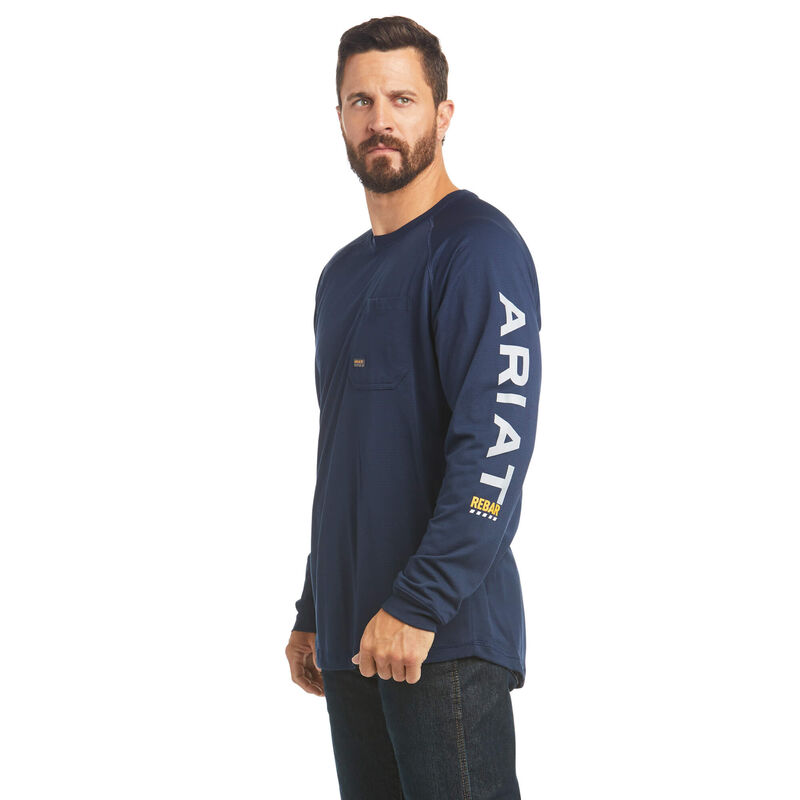 Ariat T-Shirts Herren - Rebar Heat Fighter Navy ( ILYOD-5981 )